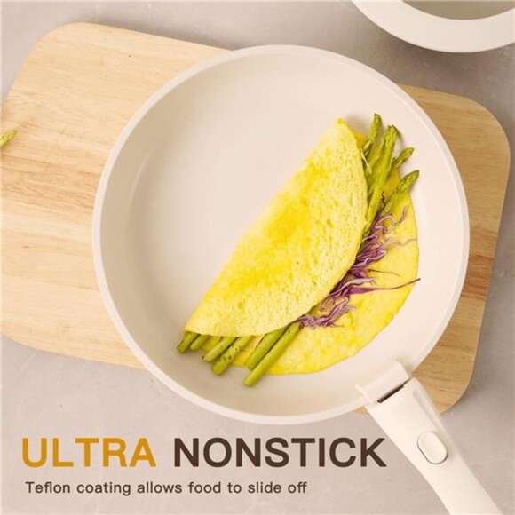 Astercook 22 Piece Pots and Pans Set Non Stick, Cookware Set with Detachable - Picture 6 of 8